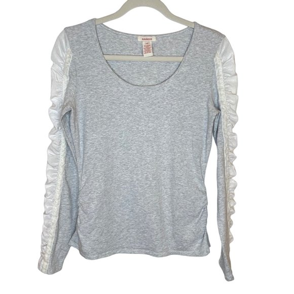 Sundance Bellina Ruched Velvet Sleeve Long Sleeve Top, XS - Picture 2 of 7